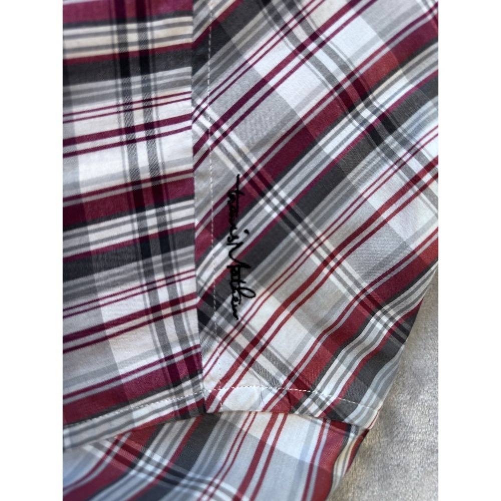 Travis Mathew Button-Up Shirt Large Multicolor Red White Gray-Blue Excellent - Picture 6 of 16